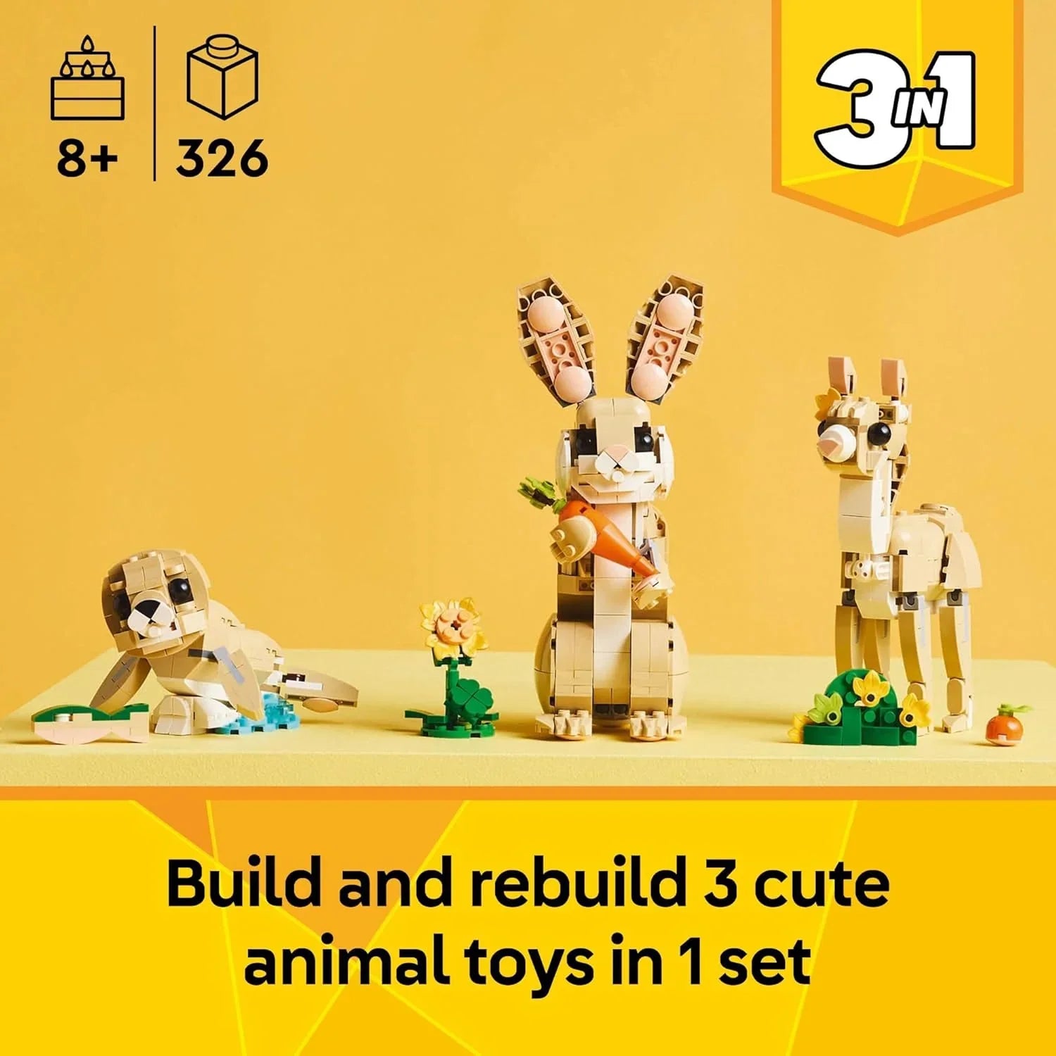 LEGO 3 in 1 Cute Bunny Building Blocks Toys 31162 Age- 10 Years & Above
