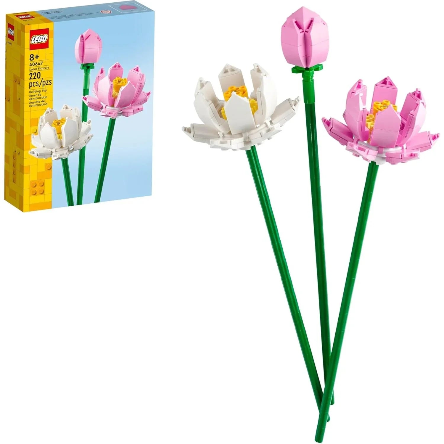 LEGO 40647 Lotus Flowers 120 Pieces Building Blocks Set Age- 8 Years & Above