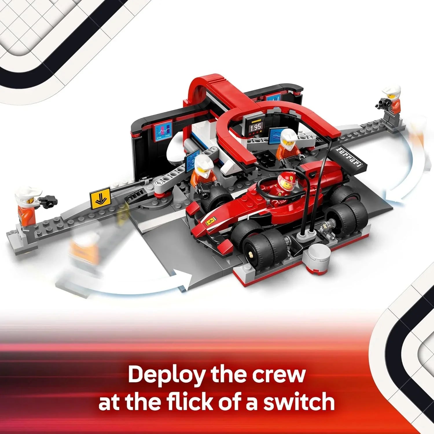 LEGO 60443 F1® Pit Stop & Pit Crew with Ferrari Car Building Playset Age- 8 Years & Above