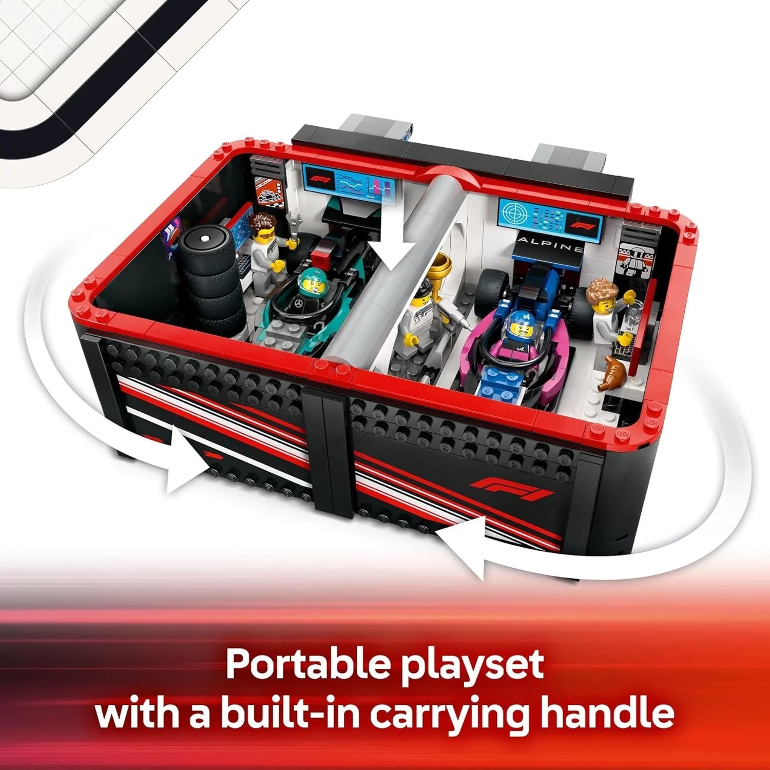 LEGO 60444 F1® Garage & Mercedes-AMG & Alpine Cars Building Playset Age- 8 Years & Above