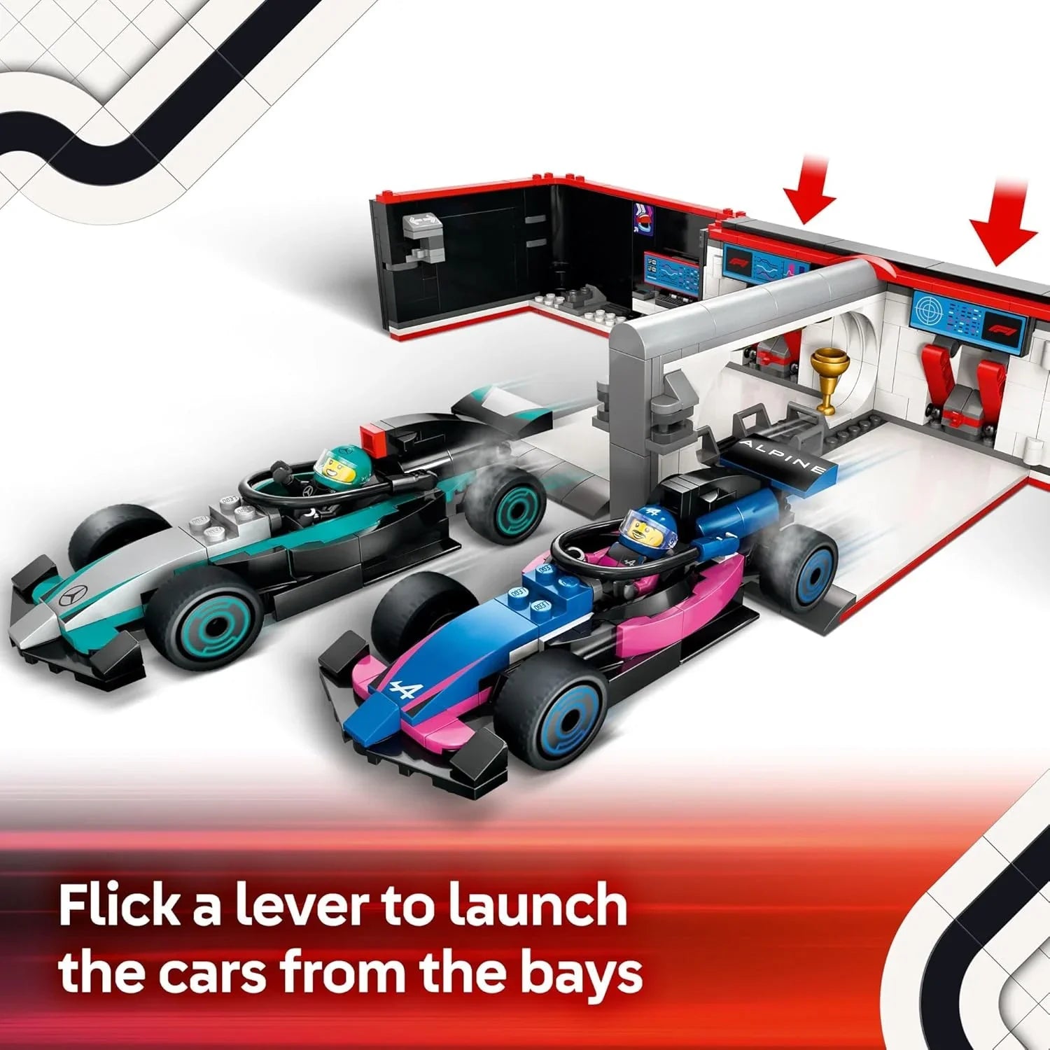 LEGO 60444 F1® Garage & Mercedes-AMG & Alpine Cars Building Playset Age- 8 Years & Above
