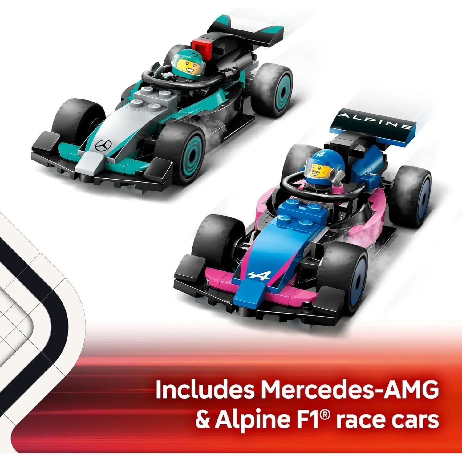 LEGO 60444 F1® Garage & Mercedes-AMG & Alpine Cars Building Playset Age- 8 Years & Above