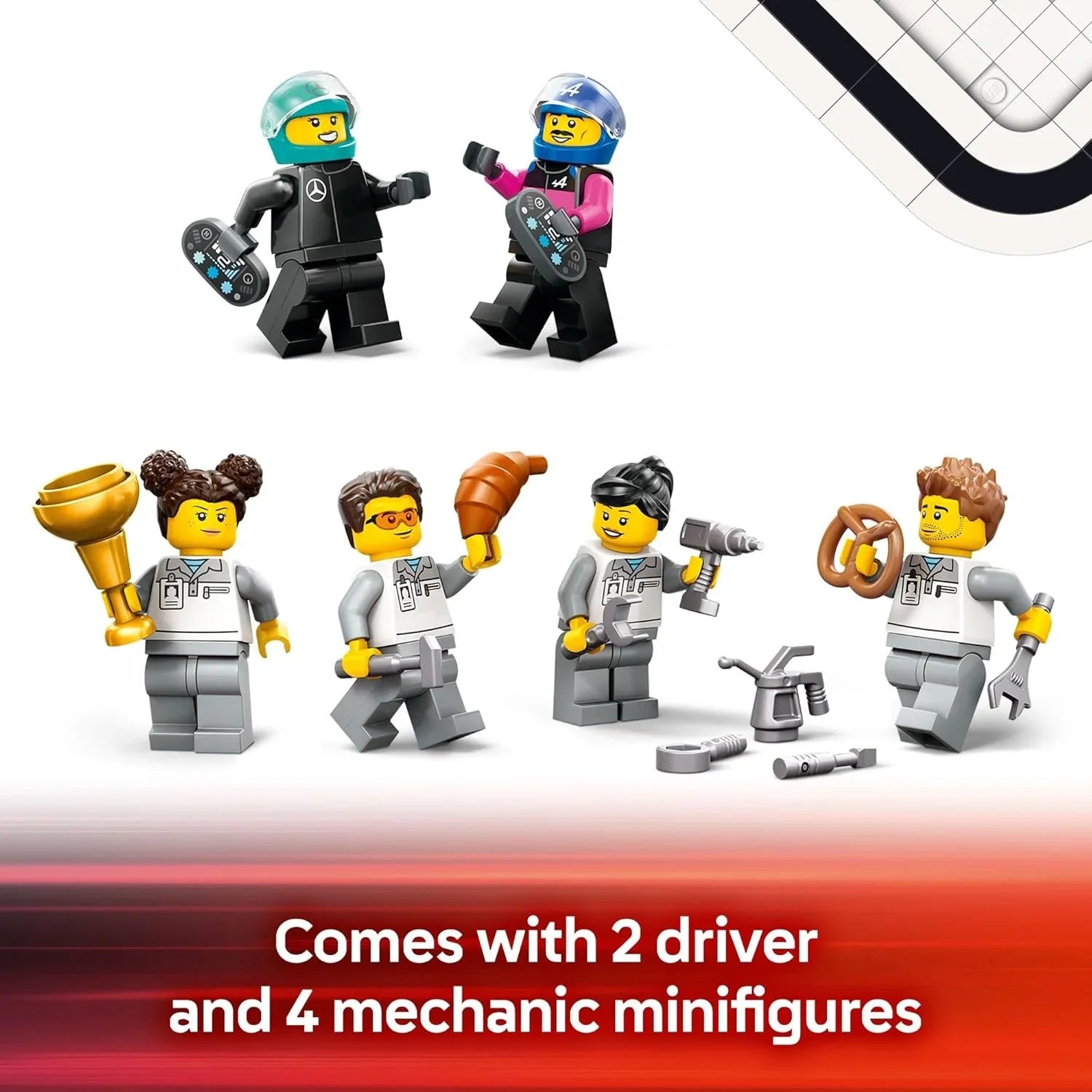 LEGO 60444 F1® Garage & Mercedes-AMG & Alpine Cars Building Playset Age- 8 Years & Above