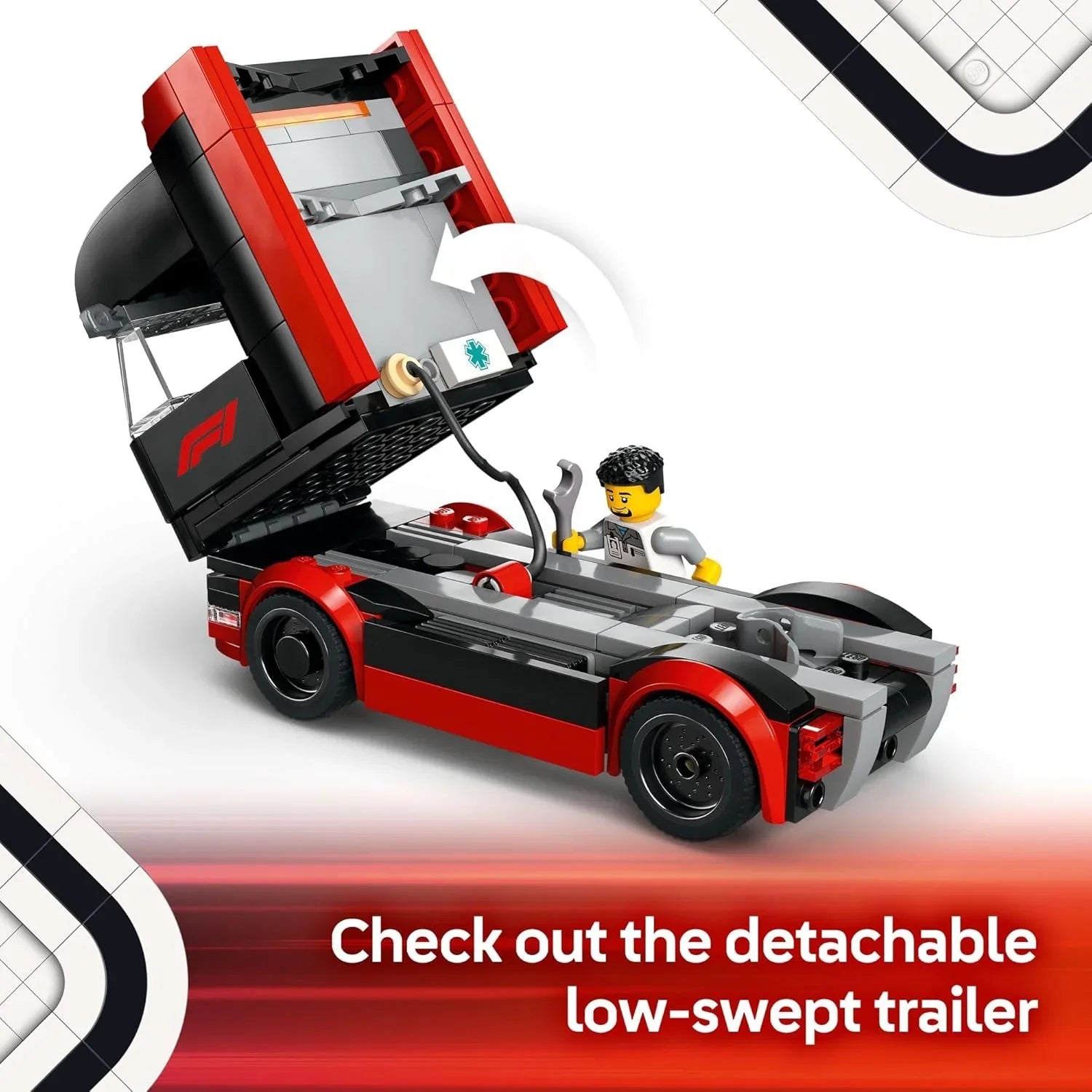 LEGO 60445 F1A Truck with RB20 & AMR24 F1A Cars Racing Transporter Set Building Blocks Age- 10 Years & Above