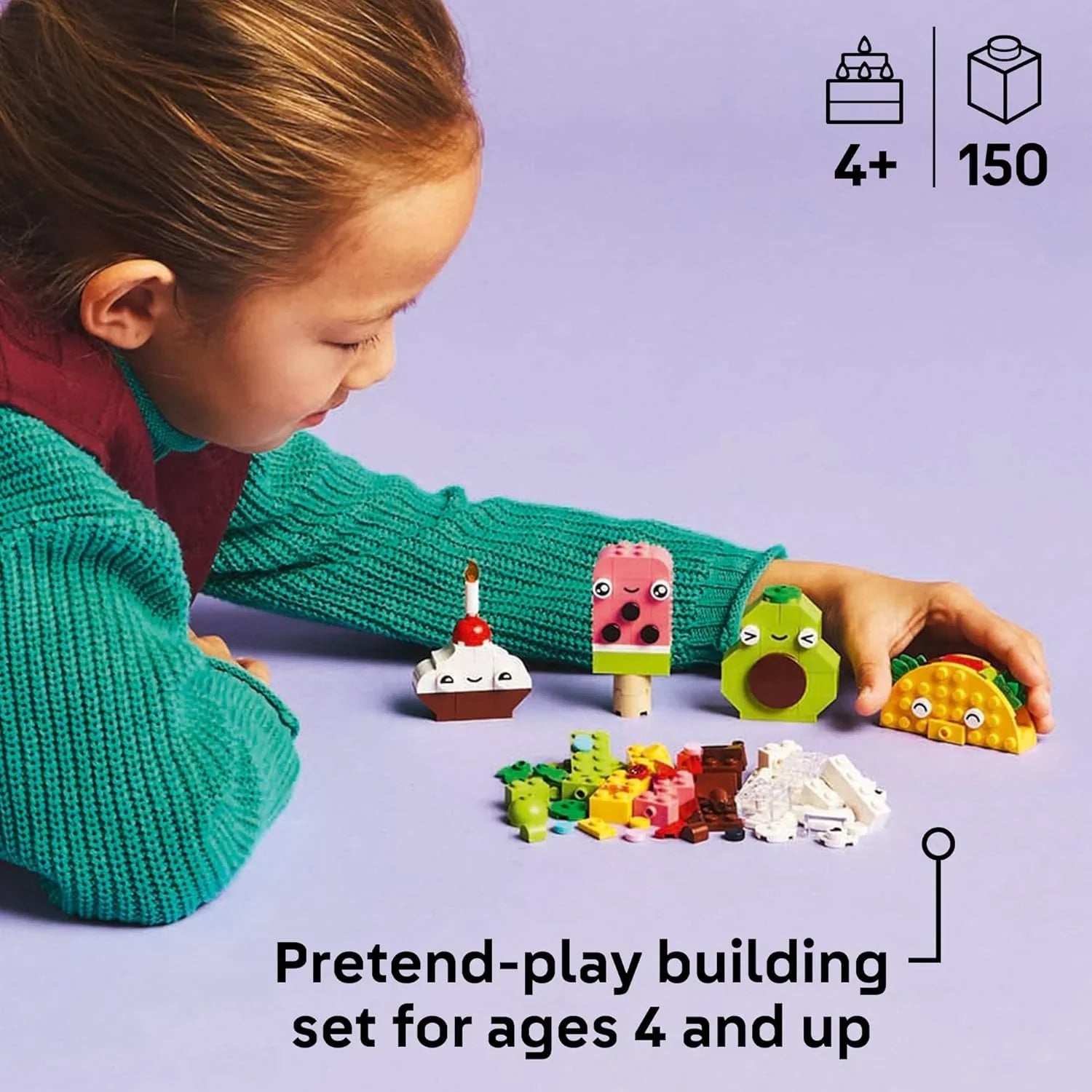 LEGO Classic Creative Food Friends Imaginative Pretend-Play Building Blocks Toy 11039 Age- 4 Years & Above