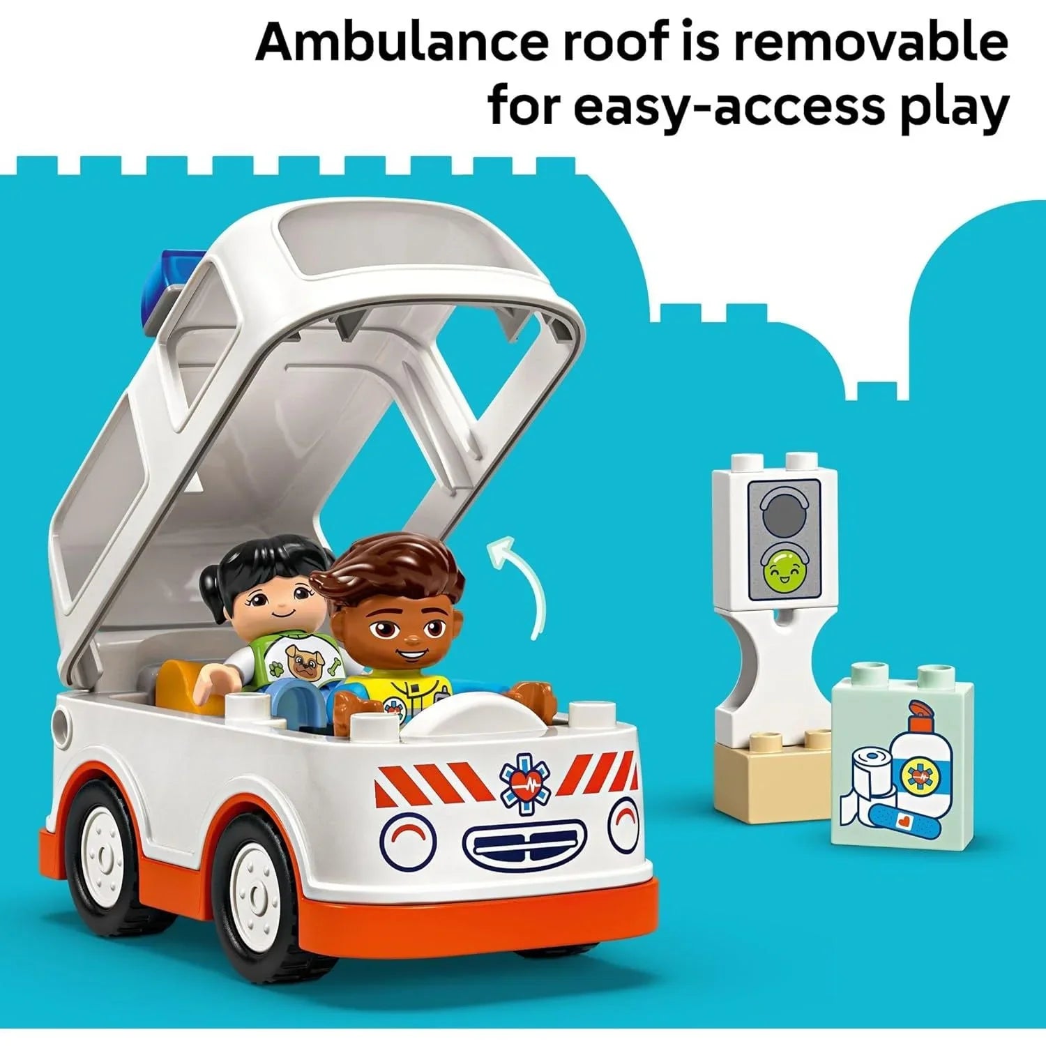 LEGO Duplo Ambulance & Driver Building Toy Playset 10447 Age- 2 Years & Above