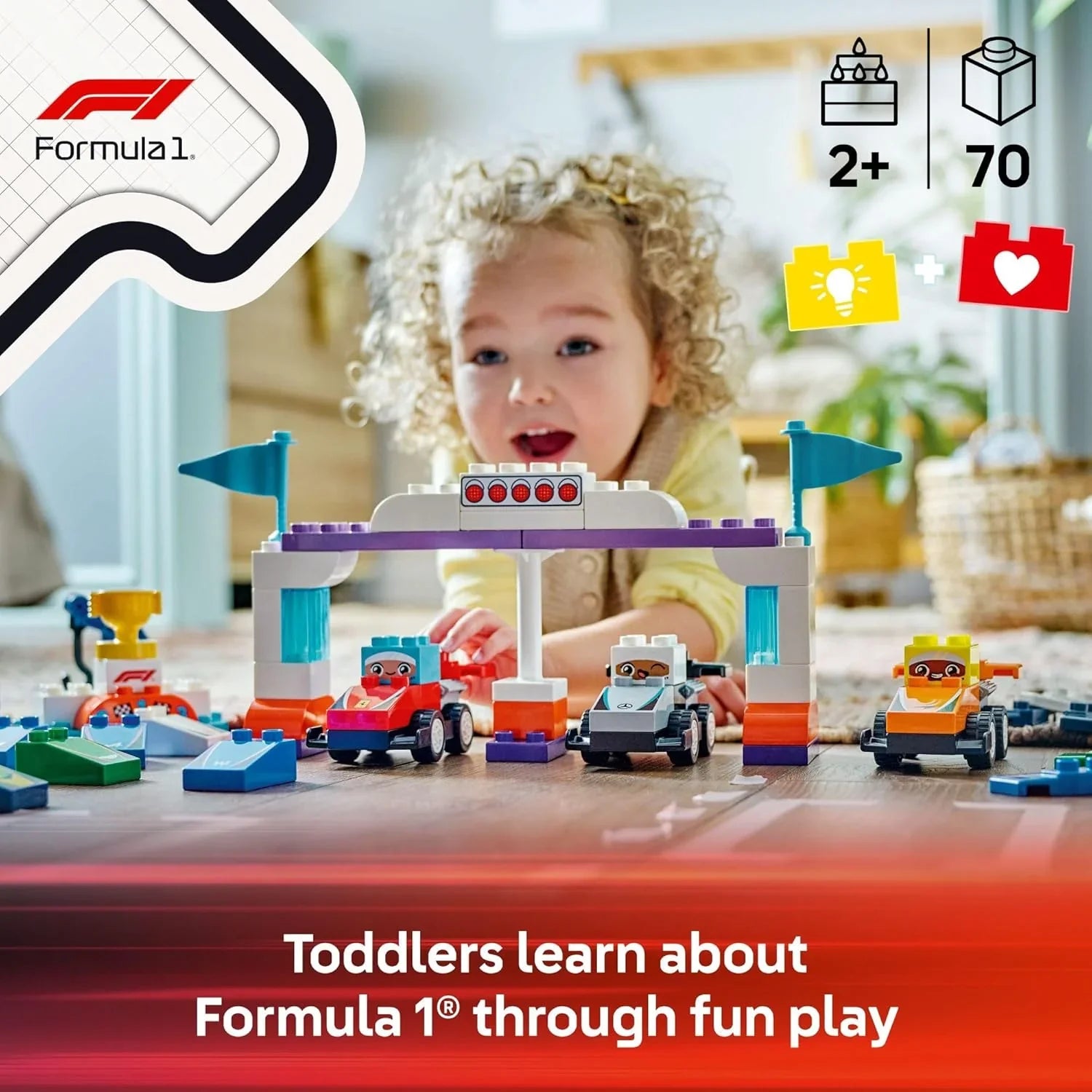 LEGO Duplo F1® Team Race Cars & Drivers Building Toy Playset 10445 Age- 2 Years & Above