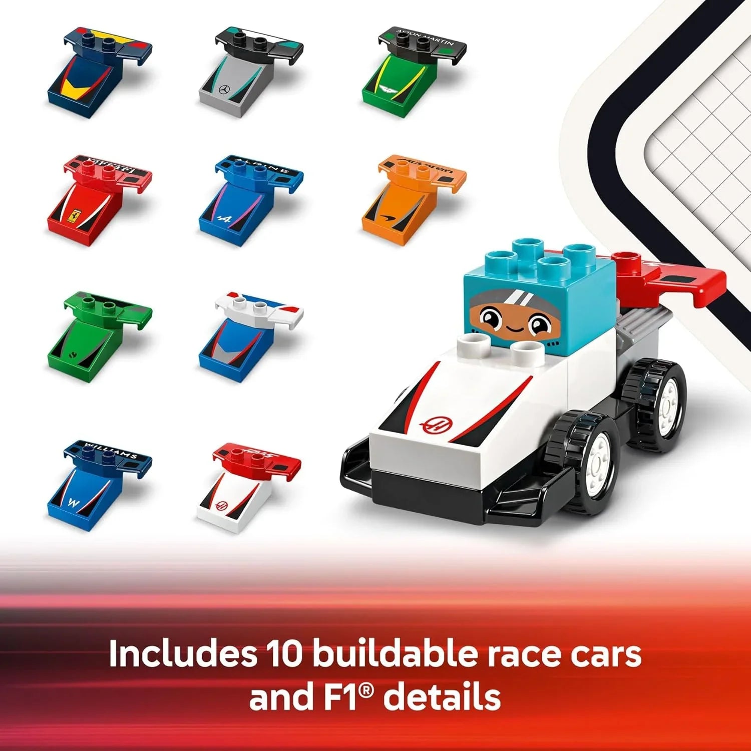 LEGO Duplo F1® Team Race Cars & Drivers Building Toy Playset 10445 Age- 2 Years & Above