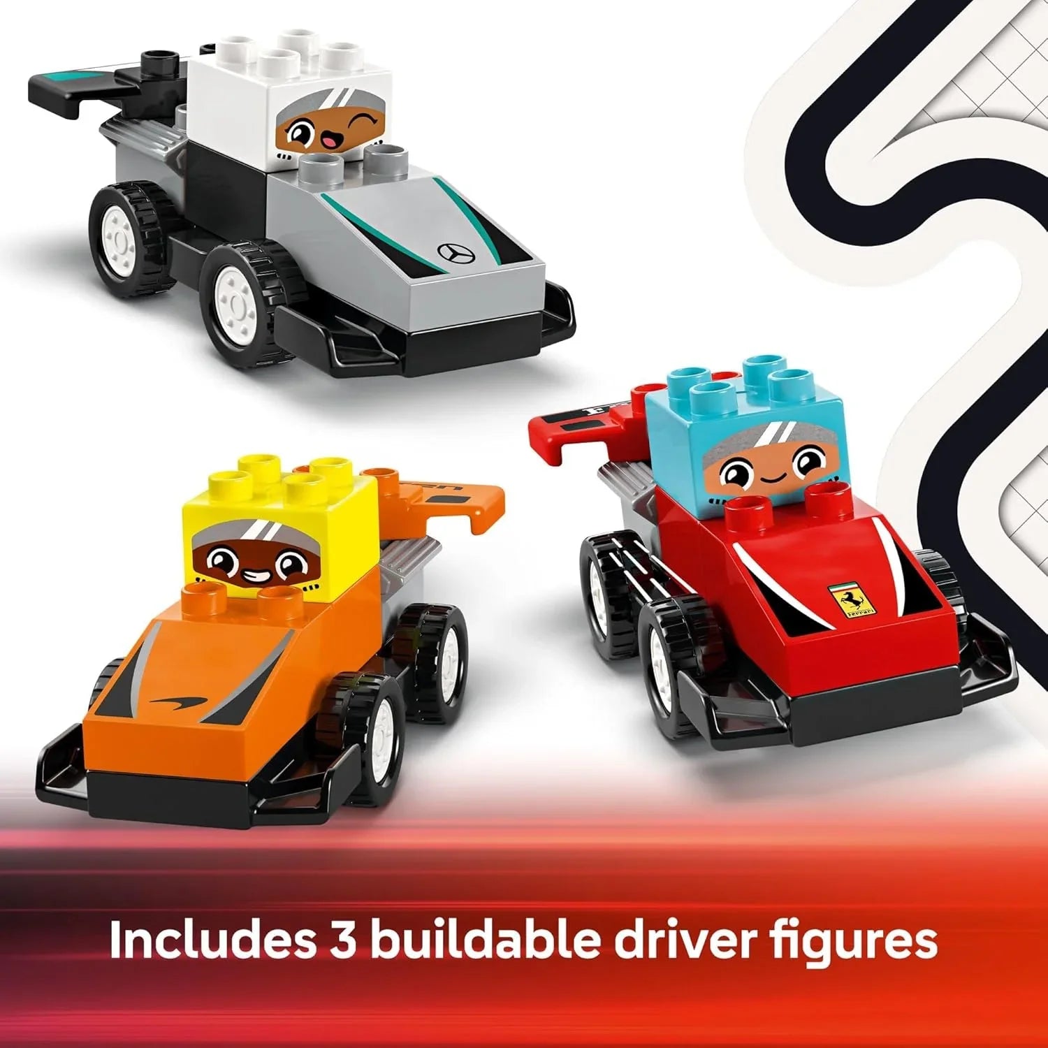 LEGO Duplo F1® Team Race Cars & Drivers Building Toy Playset 10445 Age- 2 Years & Above
