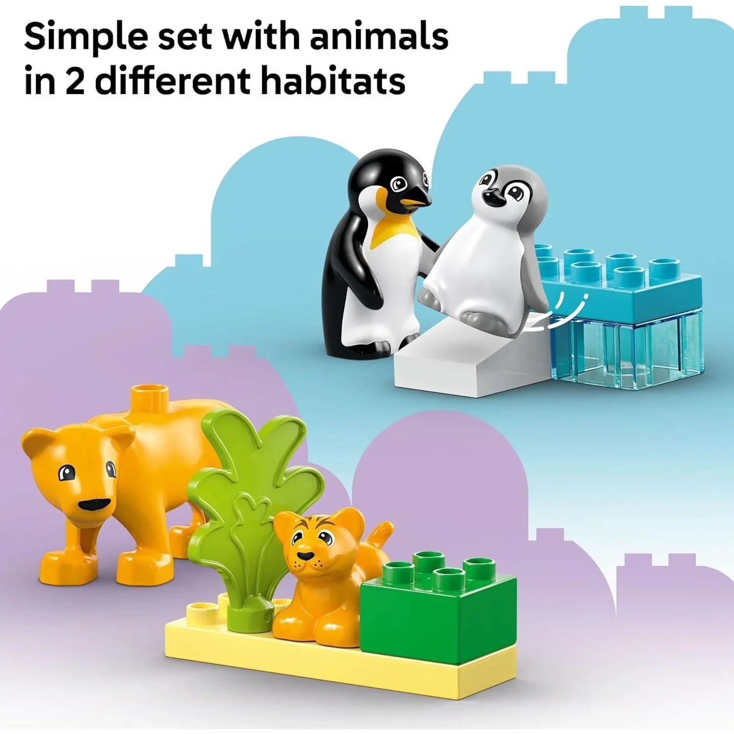 LEGO Duplo Wild Animal Families: Penguins & Lions Building Set 10442 Age-2 Years & Above