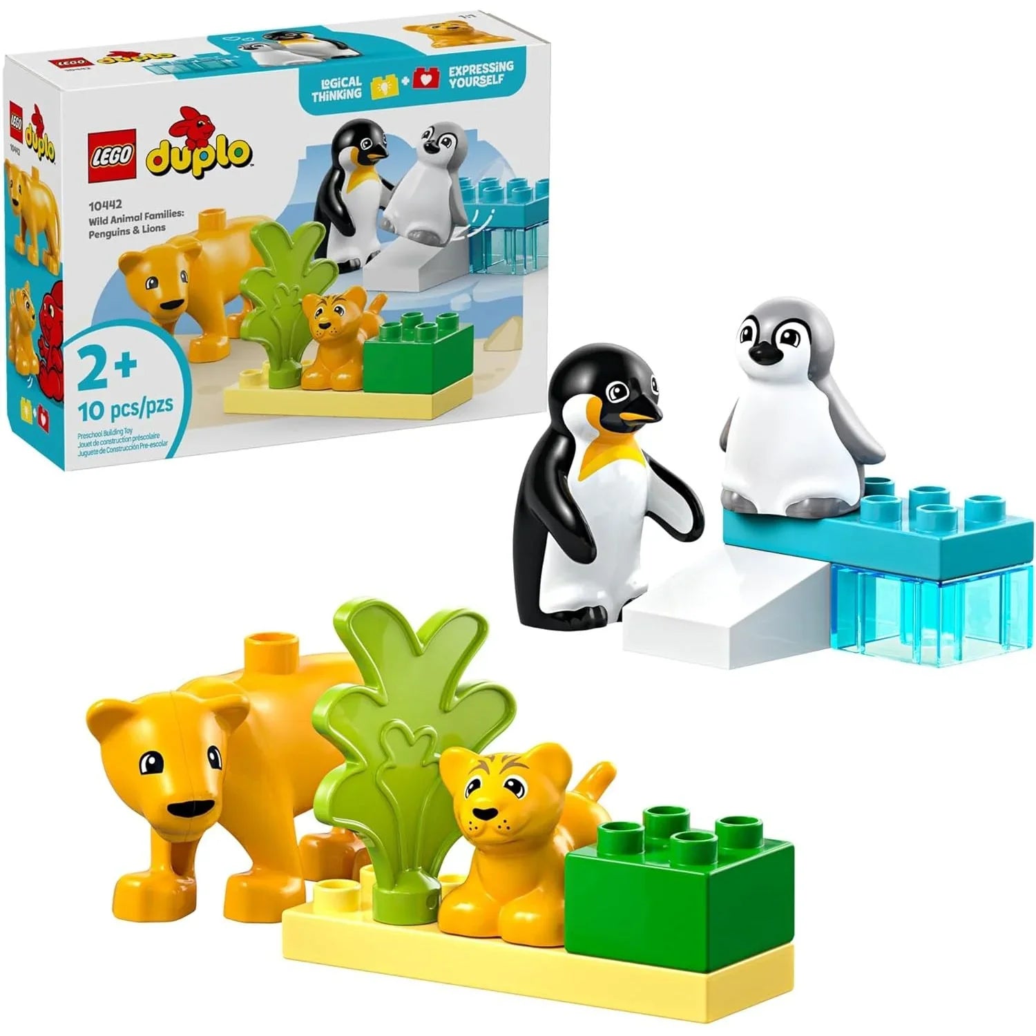 LEGO Duplo Wild Animal Families: Penguins & Lions Building Set 10442 Age-2 Years & Above