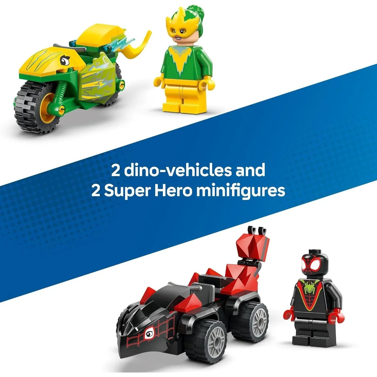 LEGO Marvel Spidey & His Amazing Friends Spin & Electro Dinosaur Vehicle Chase 11198 Building Blocks Toys Age- 4 Years & Above