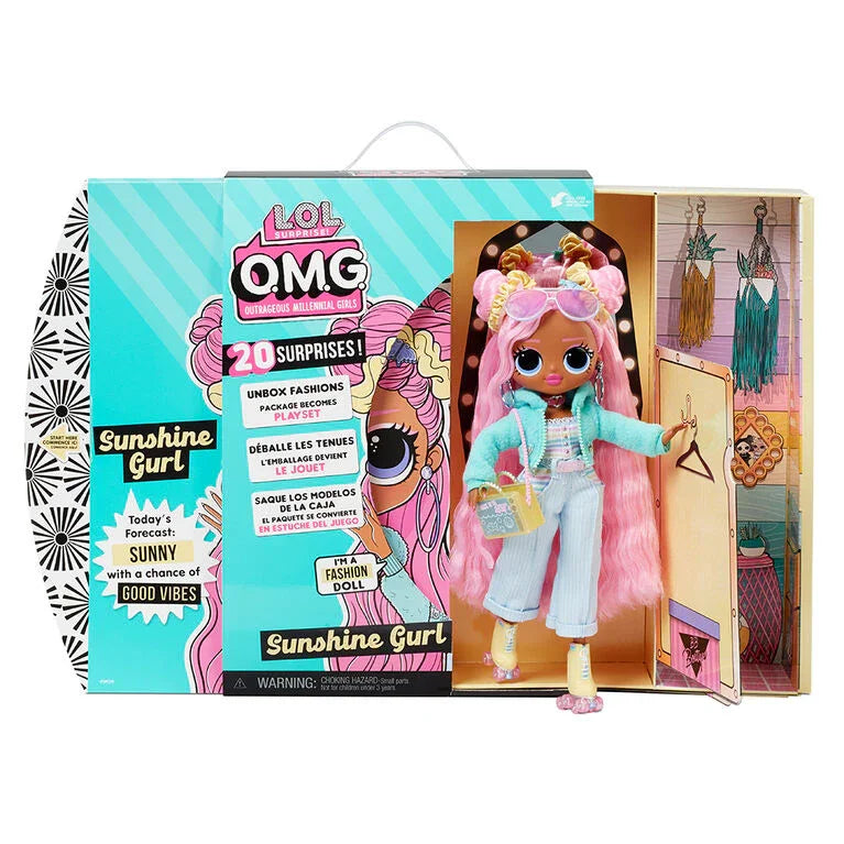 LOL Surprise OMG Sunshine Gurl Fashion Doll - Dress Up Doll Set with 20  Surprises Multicolor Age- 3 Years & Above