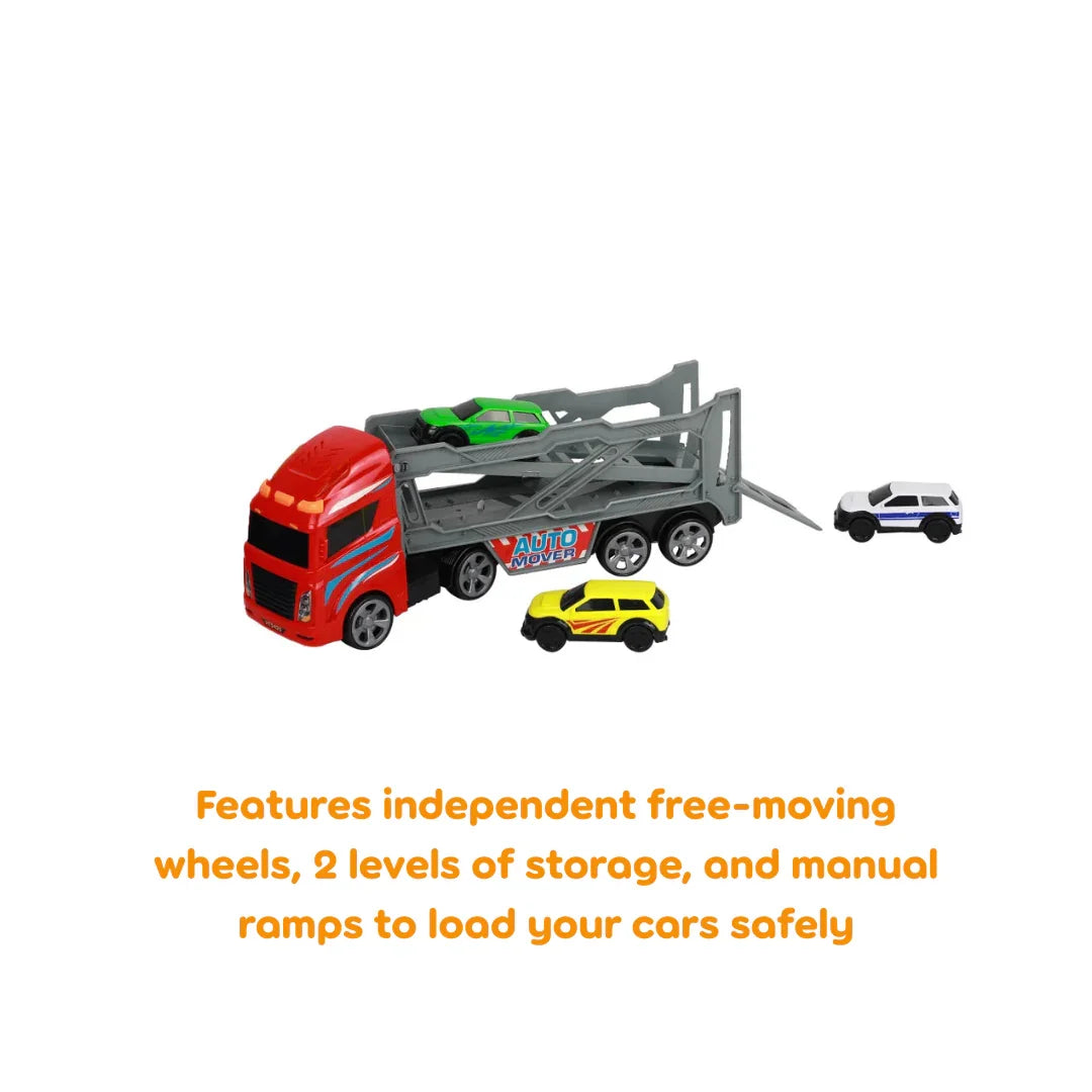 Teamsterz Small Transporter Truck With Three Cars Light & Sound Multicolor Age- 3 Years & Above