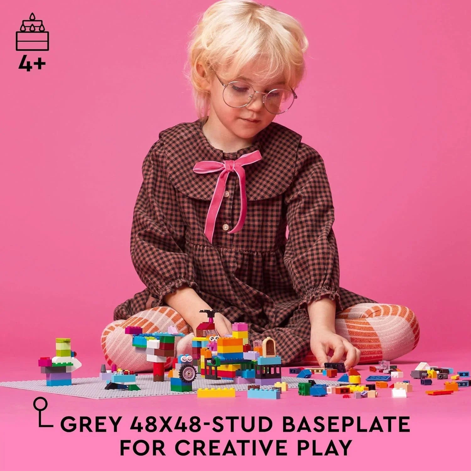 Lego Baseplate Kids Building Blocks (48 x 48 cm) Grey 11024 Age- 5 Years & Above