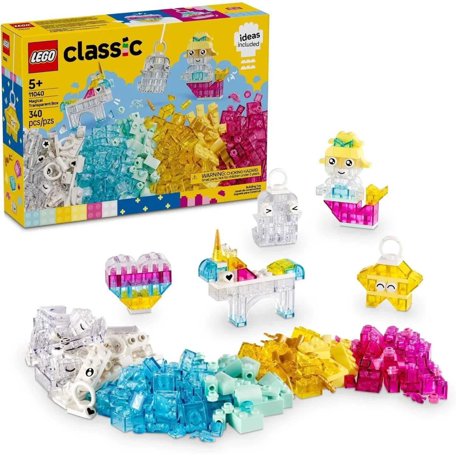 Lego Classic Magical Transparent Building Blocks- 340 Pieces [Le11040] Age- 5 Years & Above