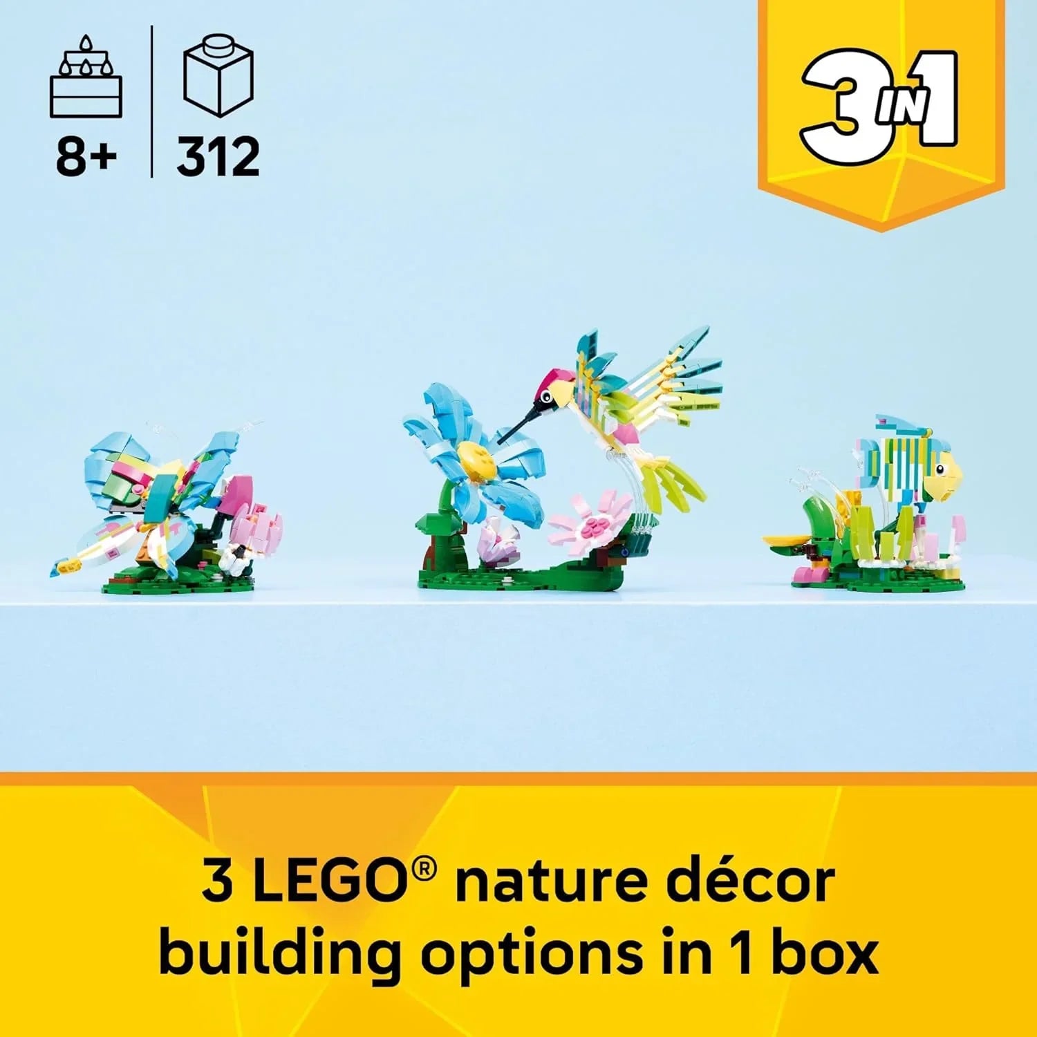 Lego Creator 3 in1 Wild Animals Colorful Hummingbird 31384  Age- 8 Years and Above