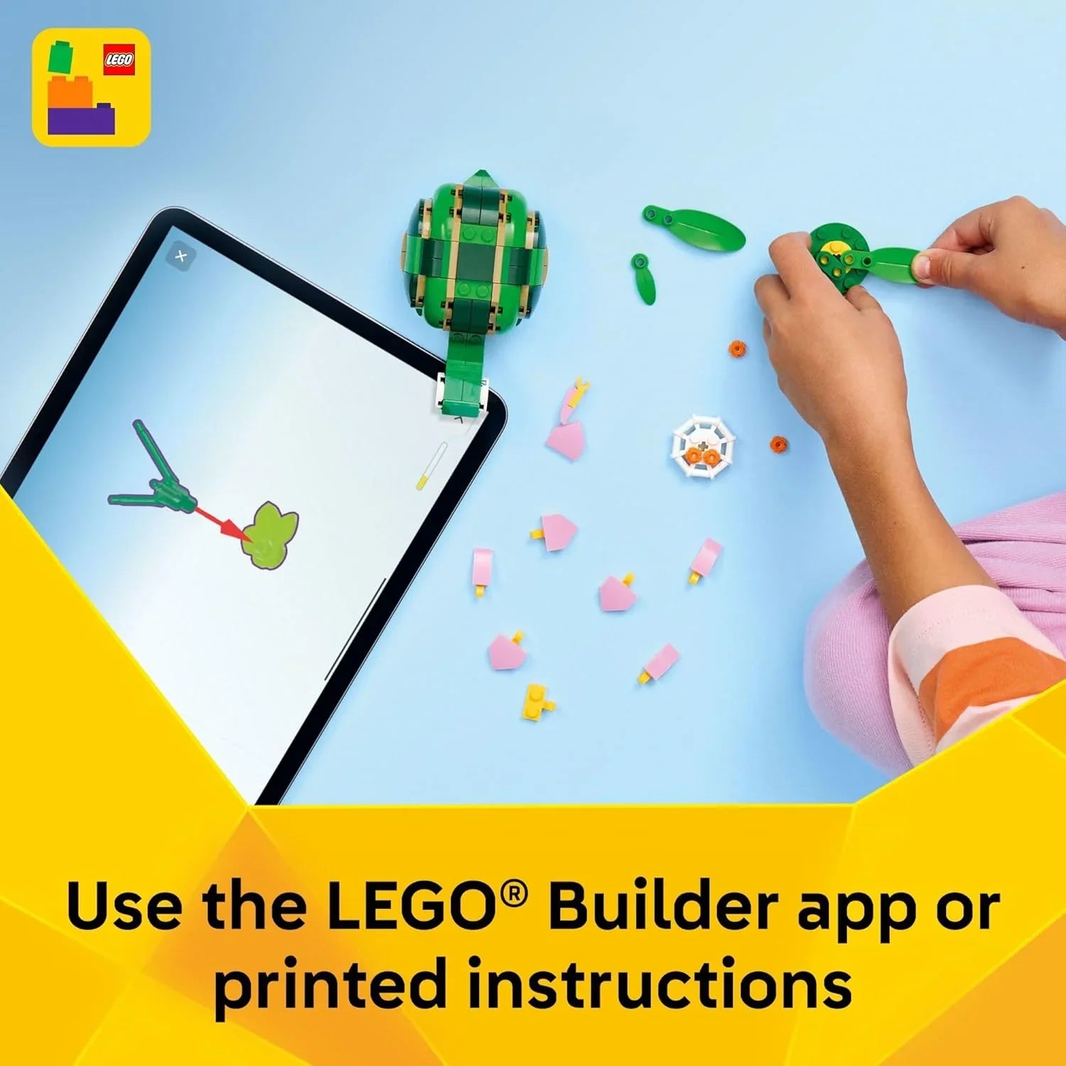 Lego Creator 3 in 1 Turtle with a Water Lily Flower 31377 Age- 7 Years and Above