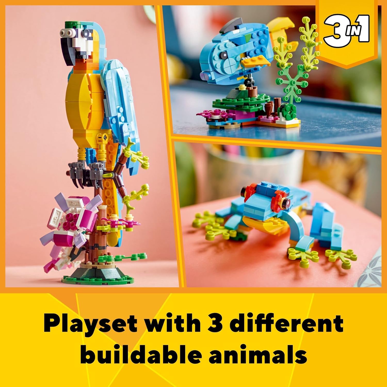 Lego Creator 3 in 1 Exotic Parrot 31136 Age- 7 Years & Above 