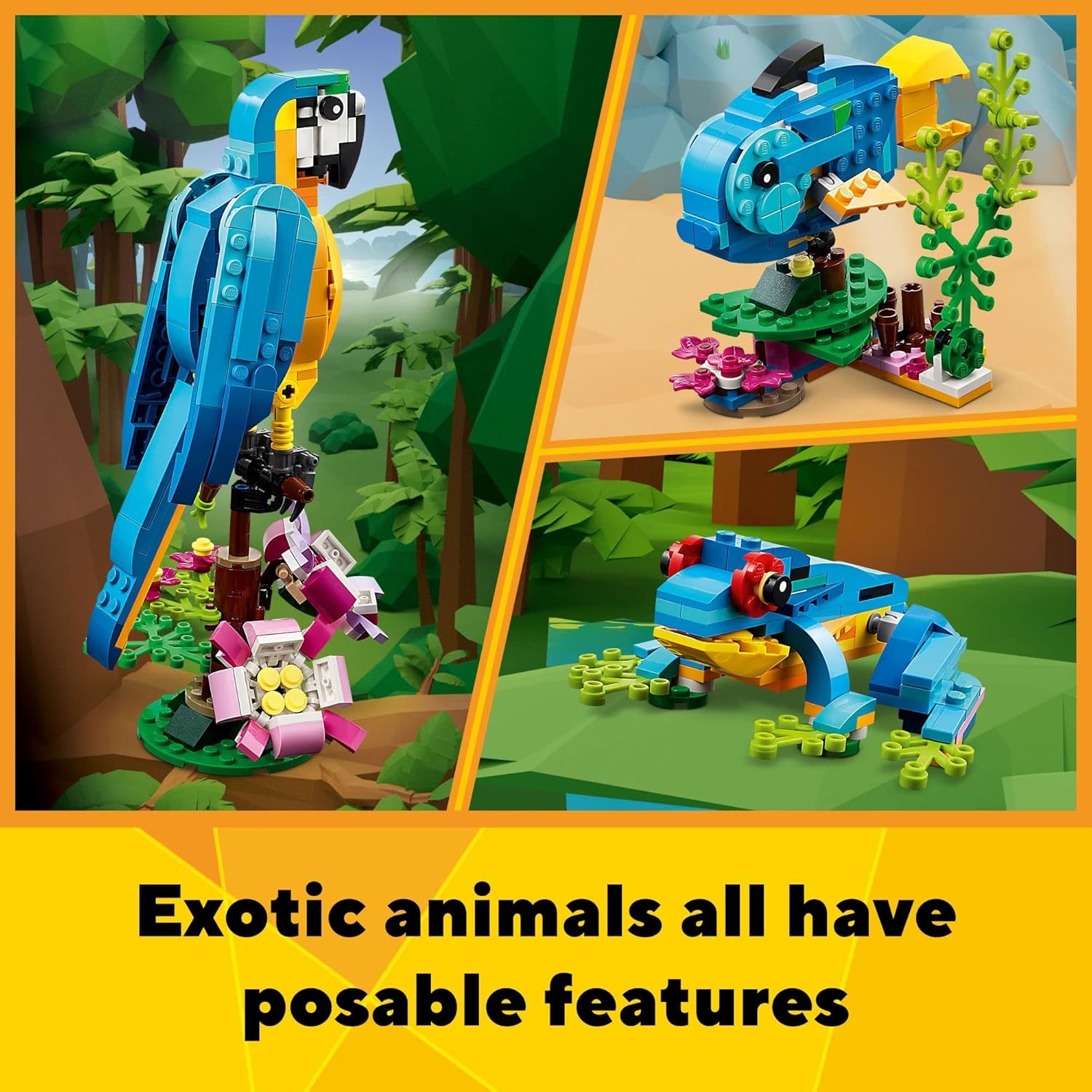 Lego Creator 3 in 1 Exotic Parrot 31136 Age- 7 Years & Above 