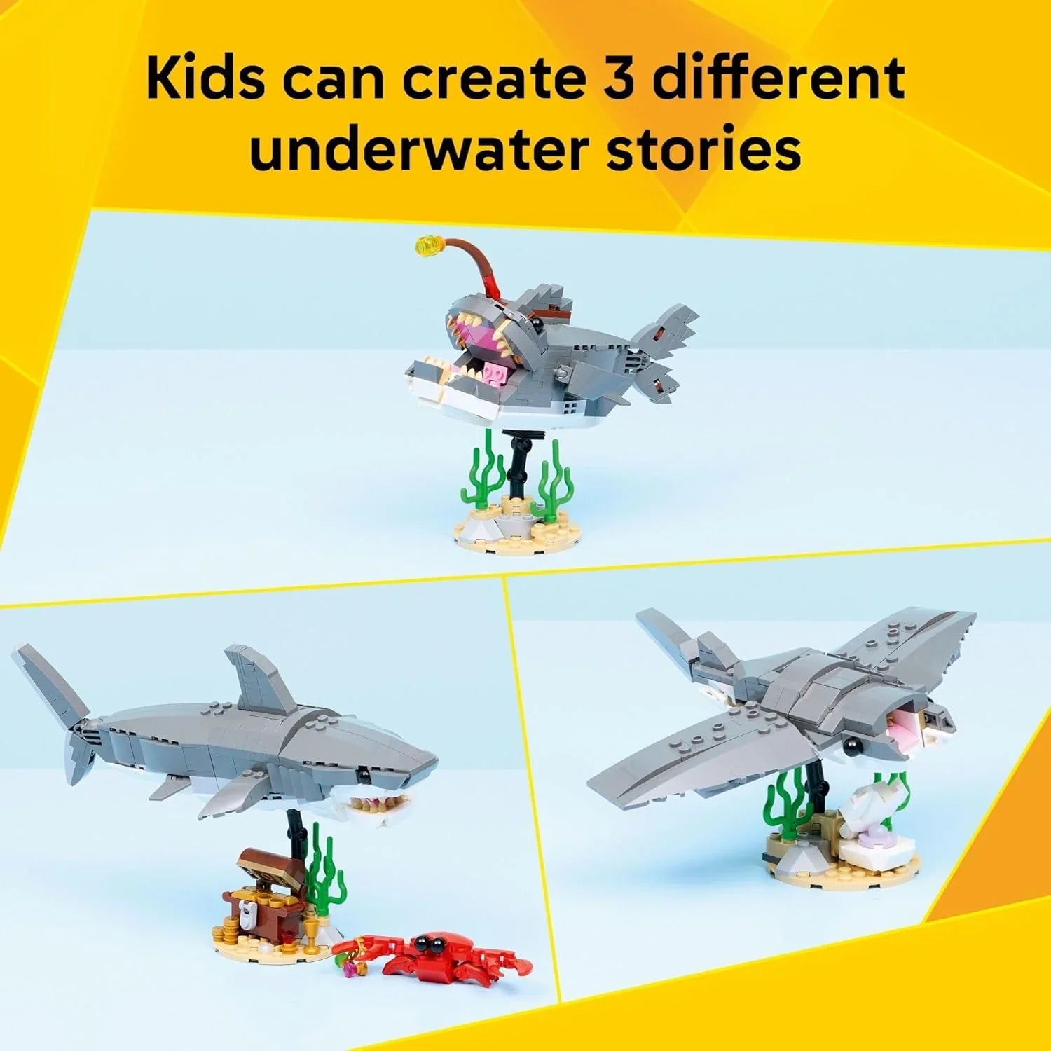 Lego Creator Fierce Shark with a Treasure Chest 31381 Age- 8 Years and Above