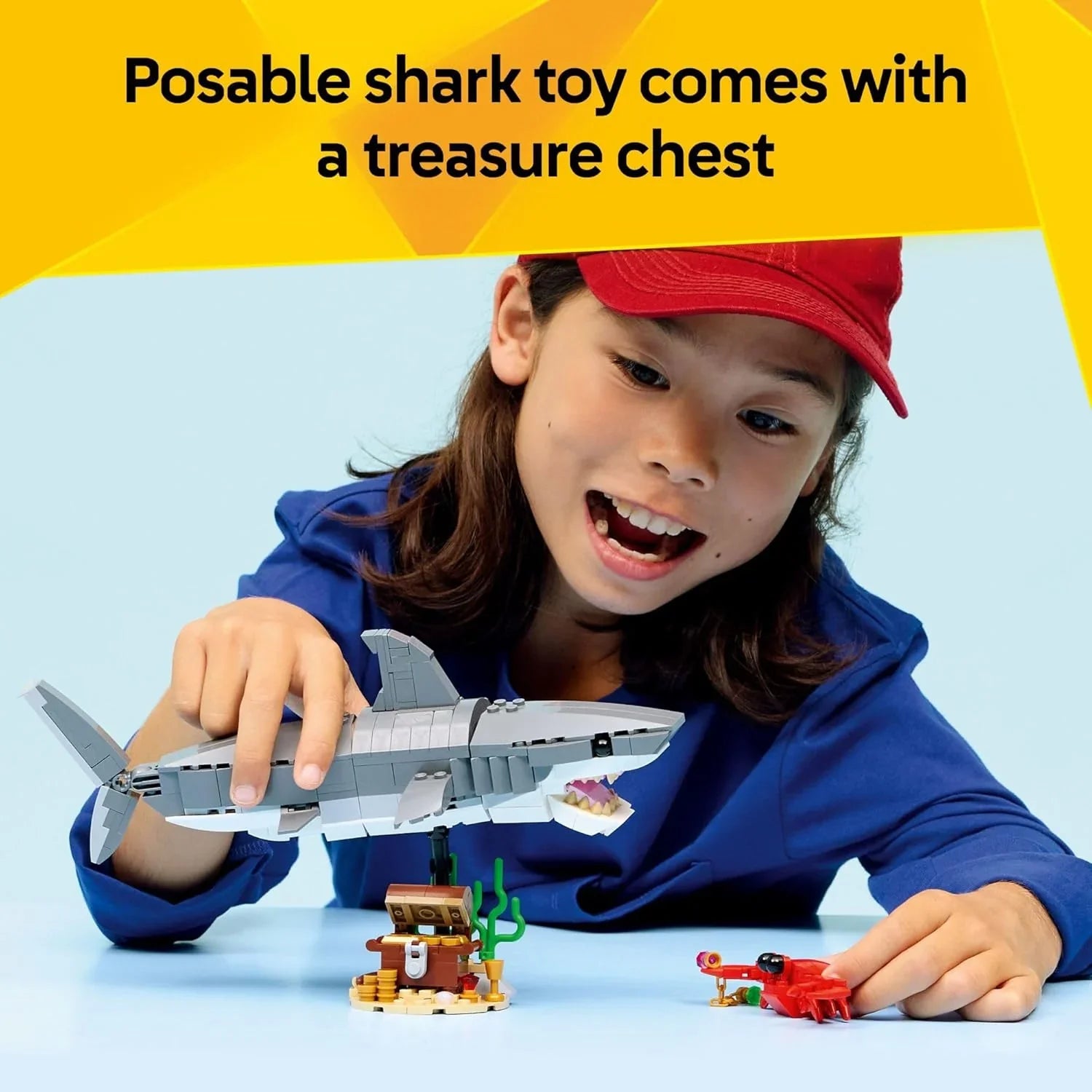 Lego Creator Fierce Shark with a Treasure Chest 31381 Age- 8 Years and Above