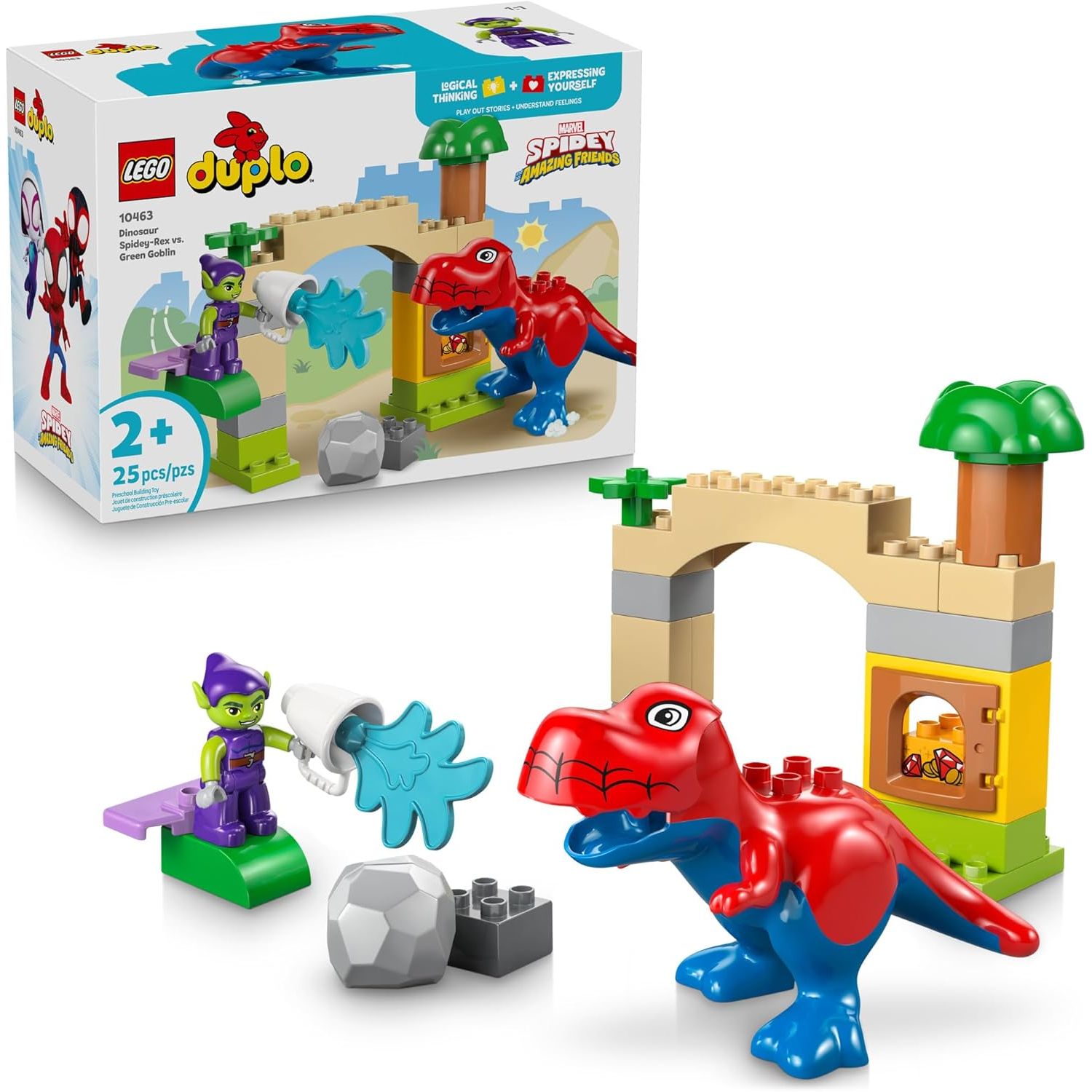 Lego DUPLO Dinosaur Spidey-Rex vs. Green Goblin 10463 Age- 2 Years & Above 