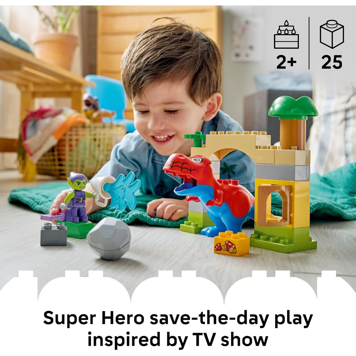 Lego DUPLO Dinosaur Spidey-Rex vs. Green Goblin 10463 Age- 2 Years & Above 