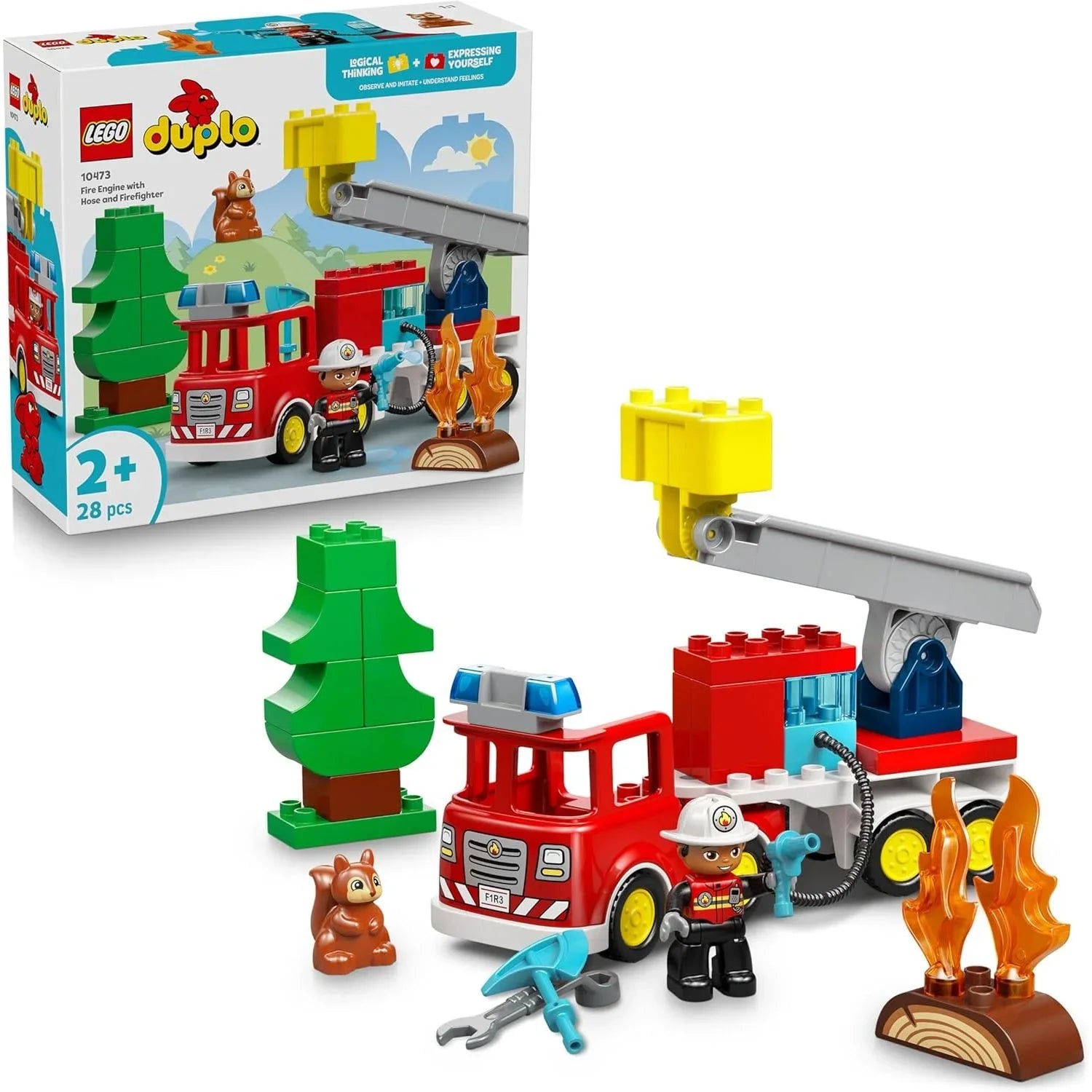 Lego Duplo Fire Engine with Hose and Firefighter 10473 Age- 2 Years and Above