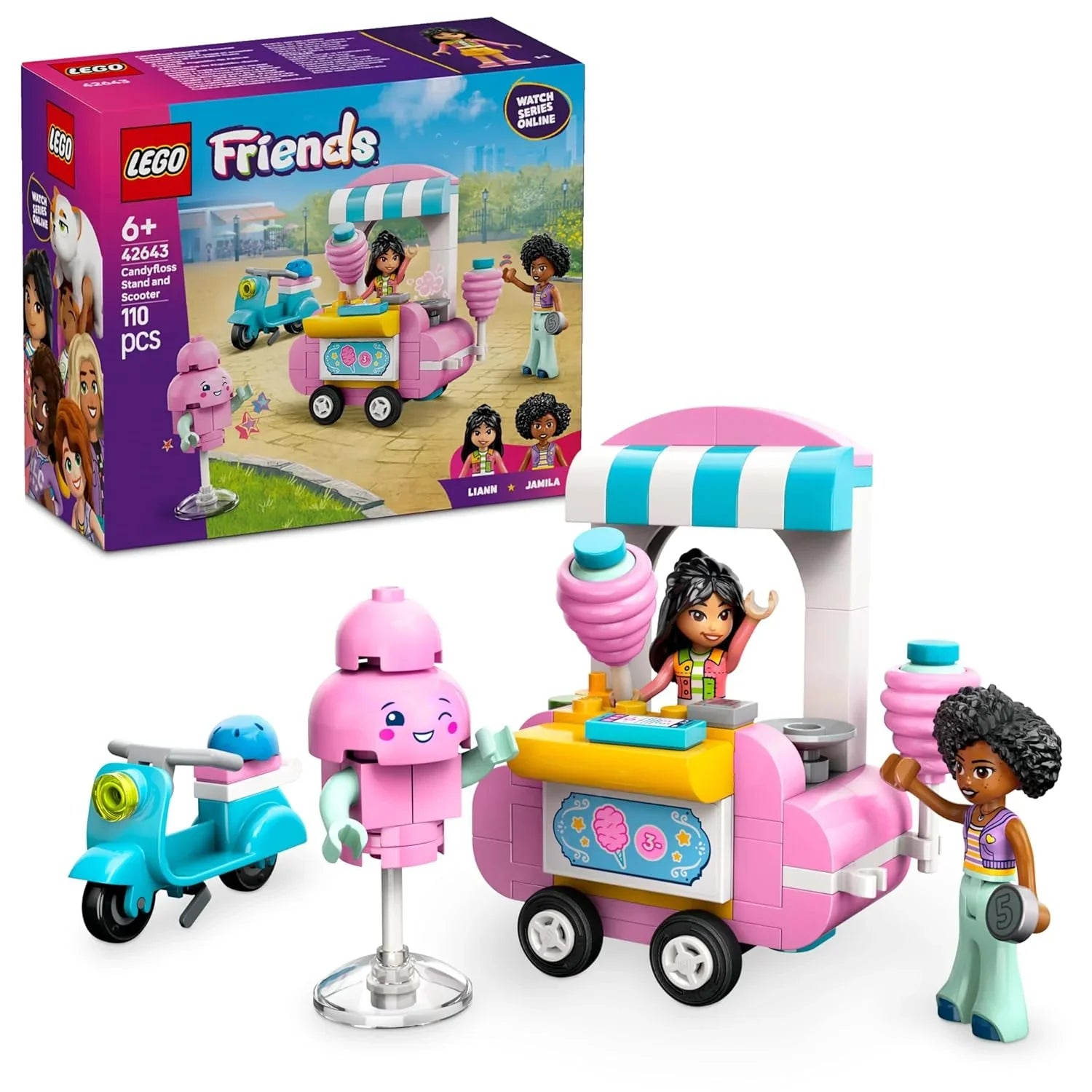 Lego Friends Cotton Candy Stand and Scooter Toy [LE42643] Age- 6 Years & Above