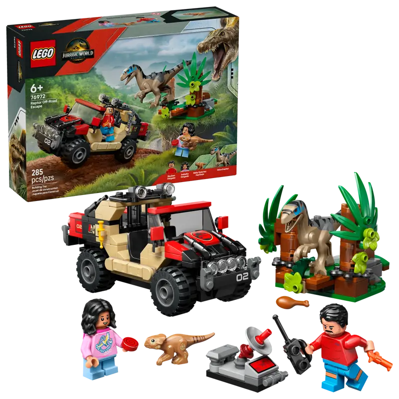 Lego Jurassic World Raptor OffRoad Escape Building Blocks 76972 Age 8