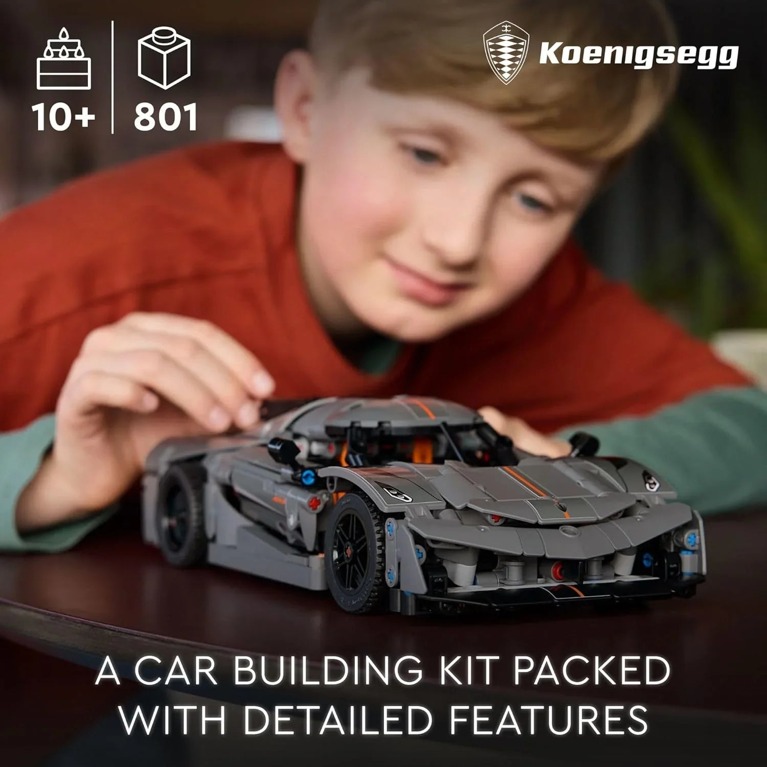 Lego Koenigsegg Jesko Absolut Gray Hypercar 801 Piece Building Blocks Set [Le42173] Age- 10 Years & Above