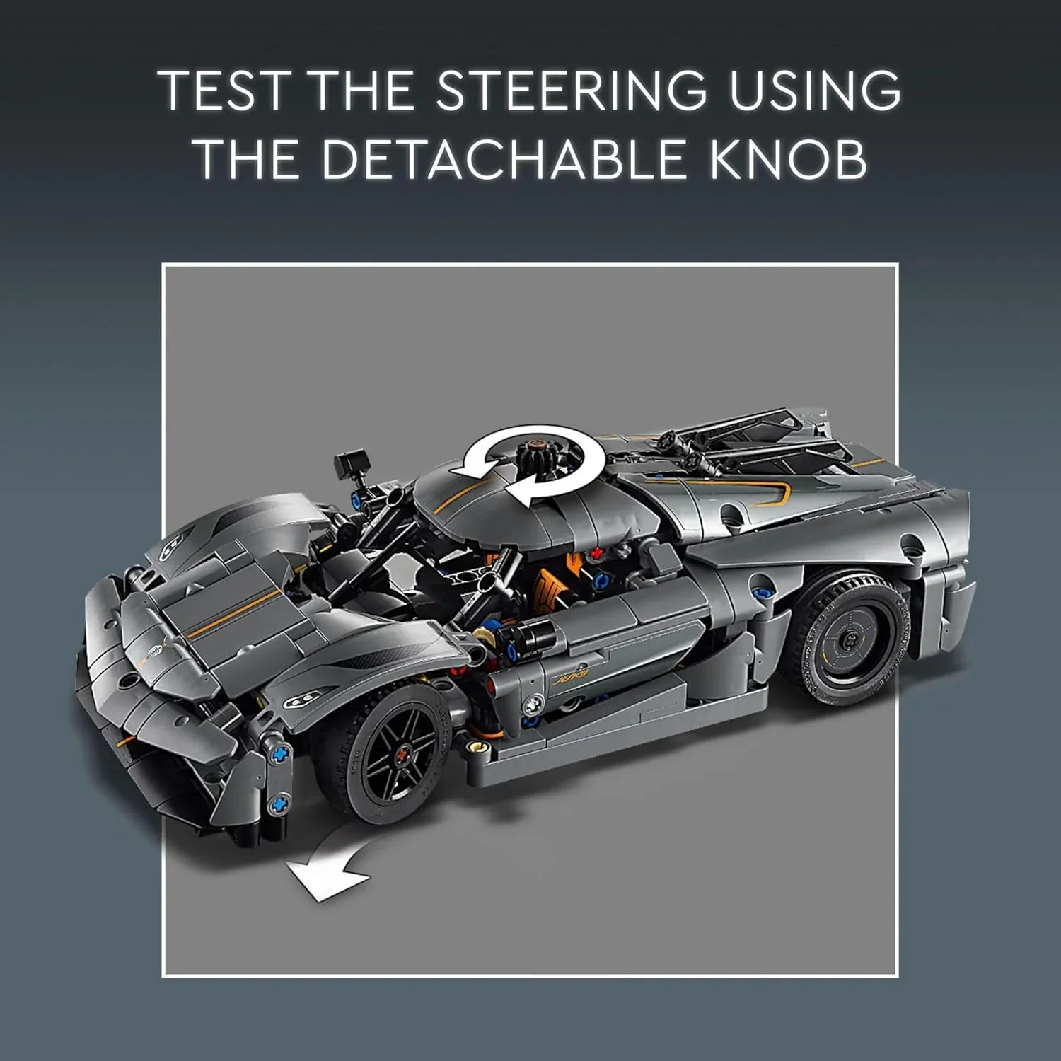 Lego Koenigsegg Jesko Absolut Gray Hypercar 801 Piece Building Blocks Set [Le42173] Age- 10 Years & Above