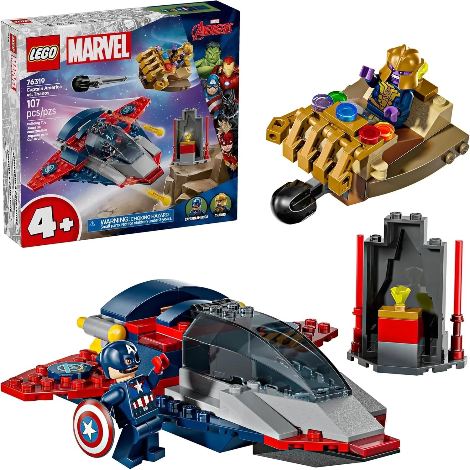Lego Marvel Captain America vs. Thanos [LE76319] Age- 4 Years & Above
