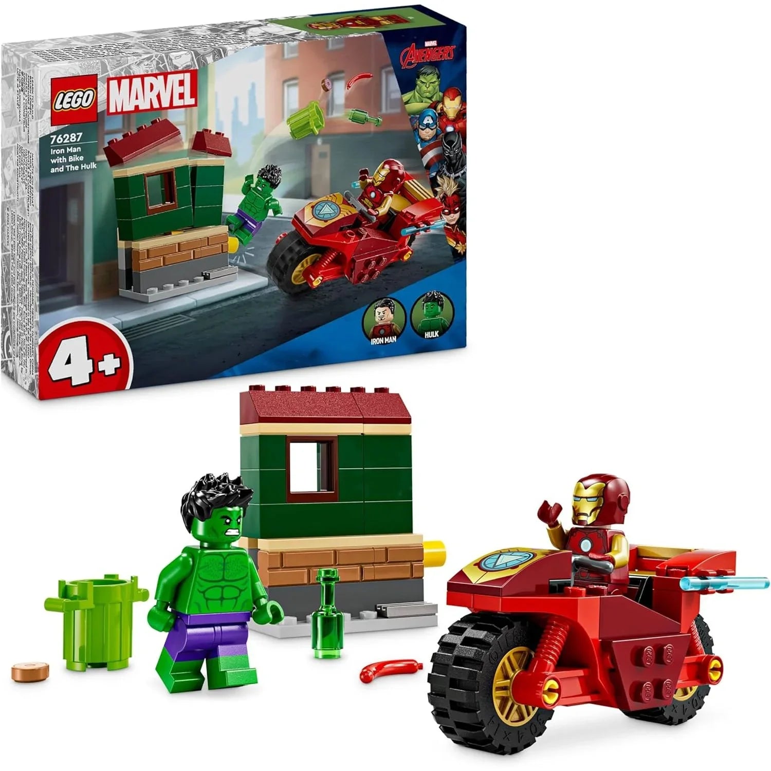 Lego Marvel Iron Man with Bike and The Hulk [LE76287]  Age- 4 Years & Above
