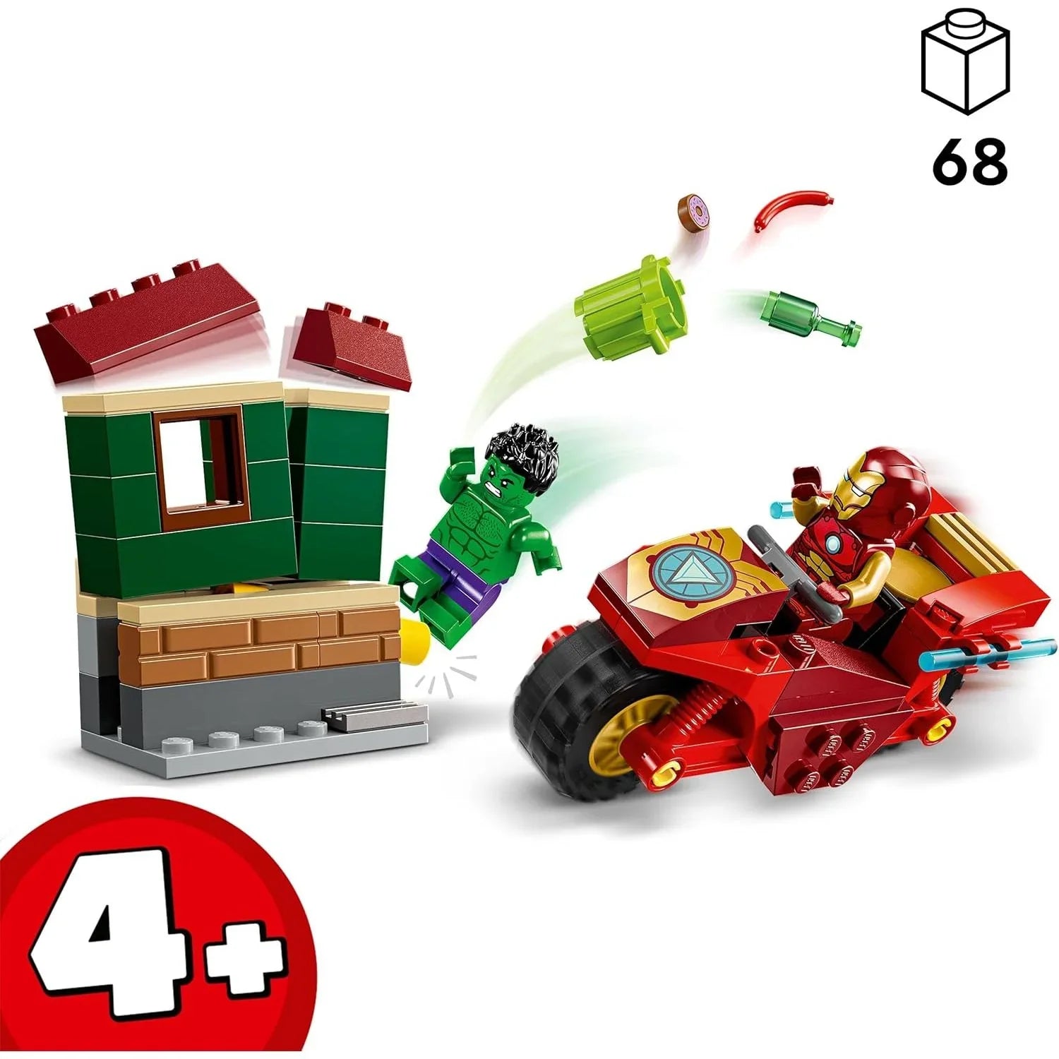 Lego Marvel Iron Man with Bike and The Hulk [LE76287]  Age- 4 Years & Above