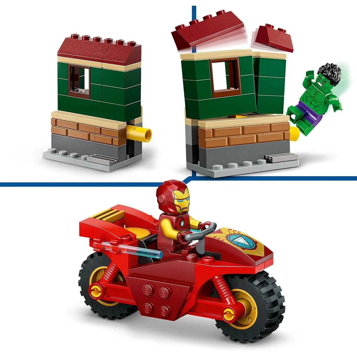 Lego Marvel Iron Man with Bike and The Hulk [LE76287]  Age- 4 Years & Above