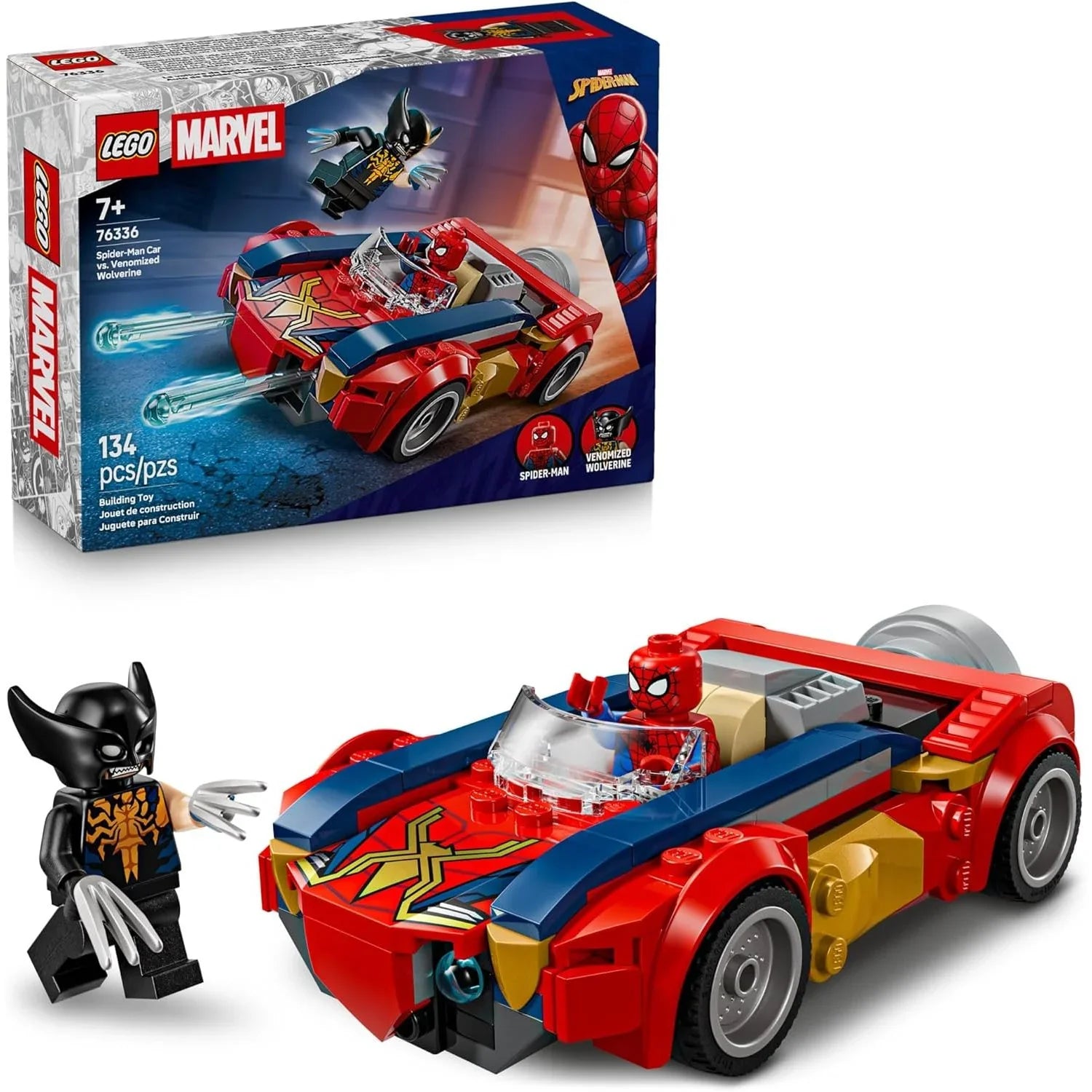 Lego Marvel Spider-Man Car vs. Venomized Wolverine 76336 Age- 7 Years and Above