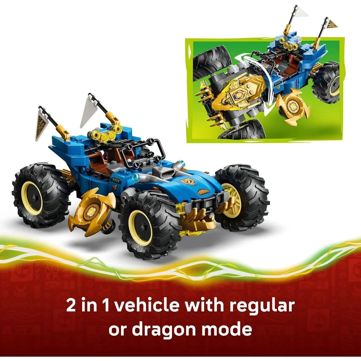 Lego NINJAGO Jay’s Transforming Car71856 Age- 8 Years and Above