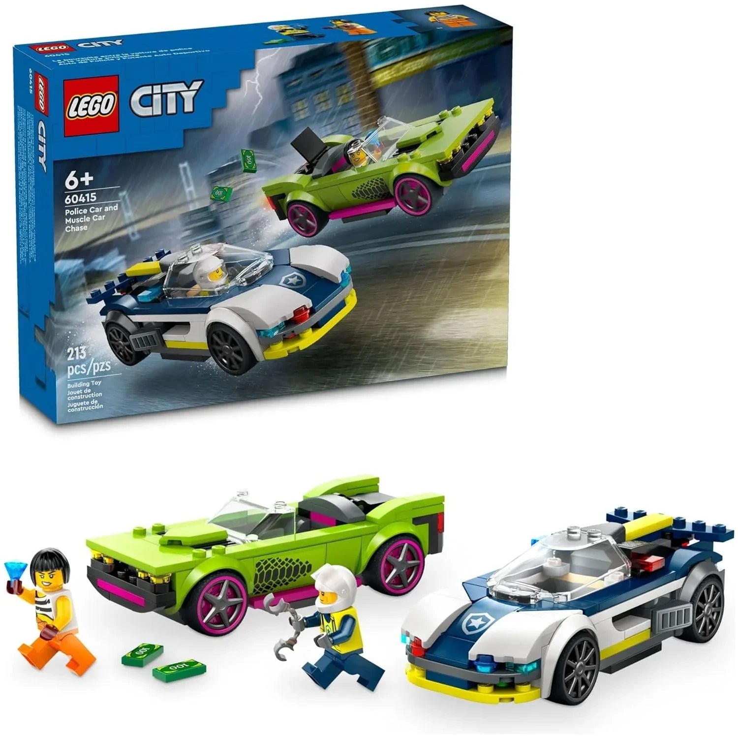 Lego Police Car and Muscle Car Chase Building Blocks Multicolor Age- 6 Years & Above