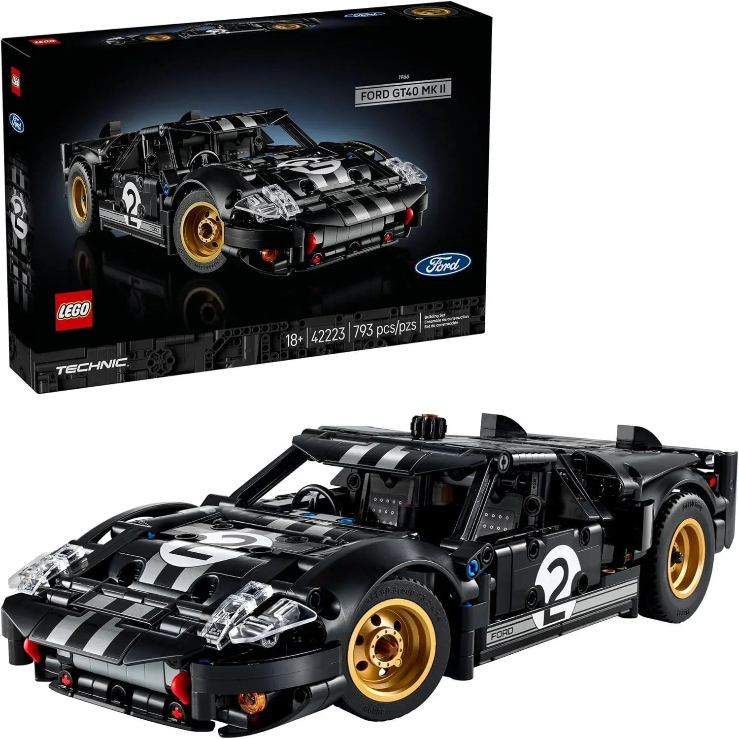 Lego Technic 1966 Ford GT40 MKII Race Car 42223 Age- 18 Years and Above