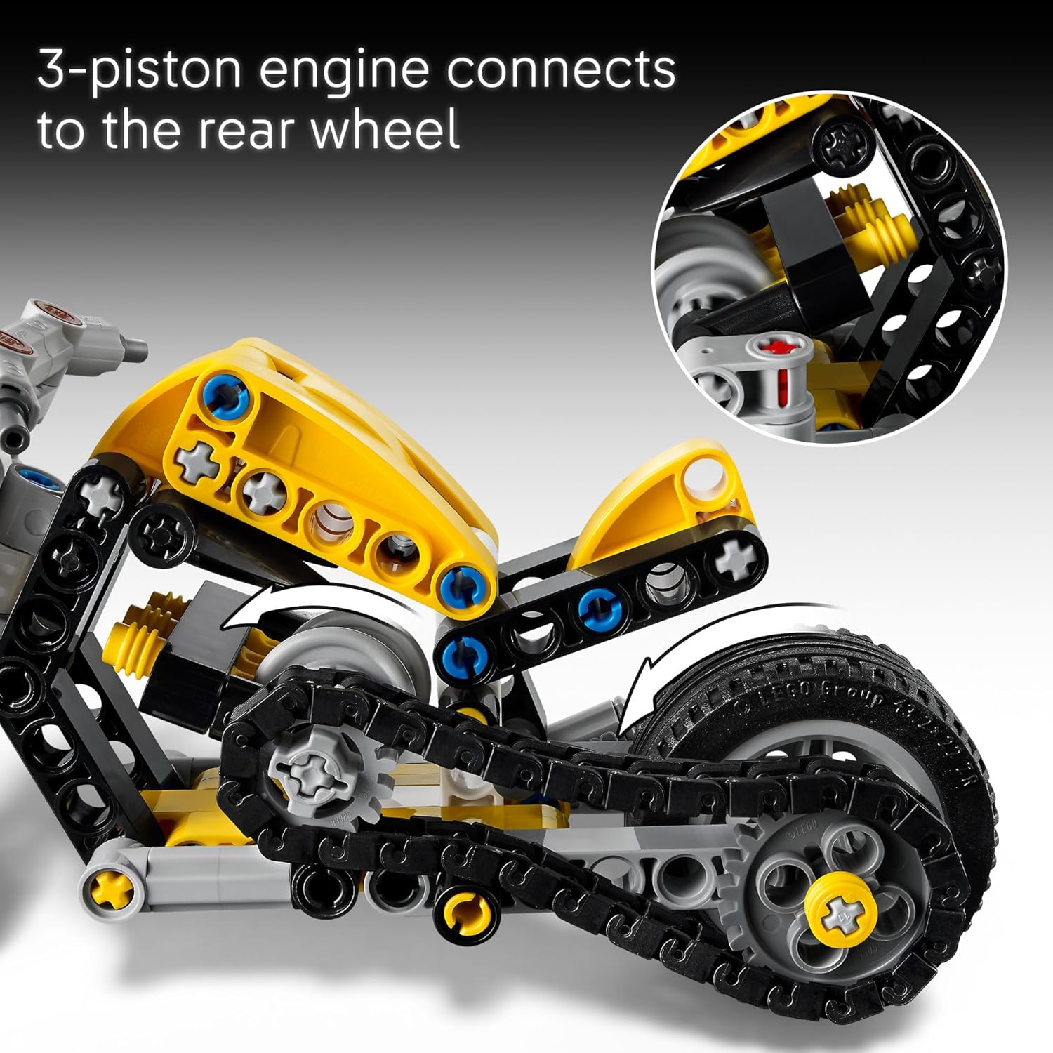 Lego Technic Yellow Motorcycle 42225 Age- 7 Years & Above
