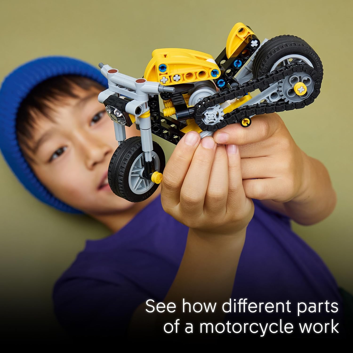 Lego Technic Yellow Motorcycle 42225 Age- 7 Years & Above