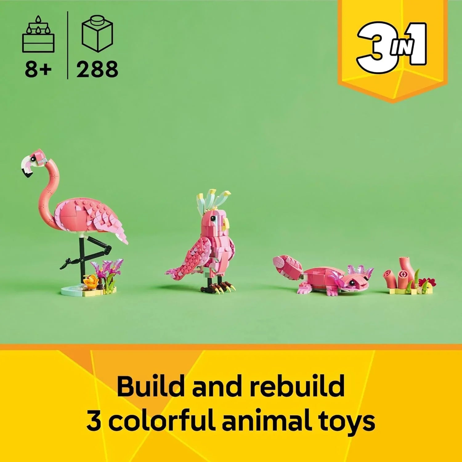Lego Wild Animals: Pink Flamingo Kids Building Blocks 31170 Age- 8 Years & Above