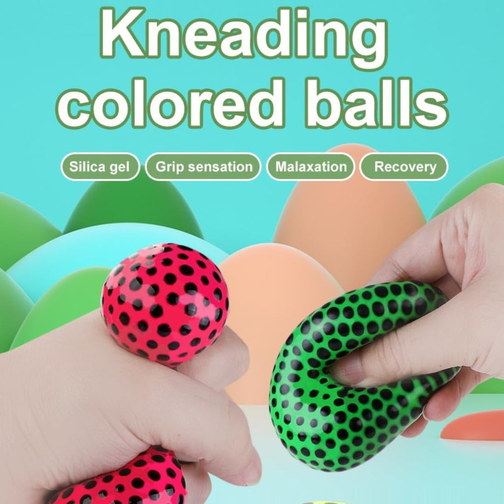 Light Up Squishy Ball Toys for Kids - 5cm Colorful Stress Relief Toy - Soft Silicone Fidget Sensory Ball with LED Lights - Safe, Non-Toxic - Age- 5 Years and Above