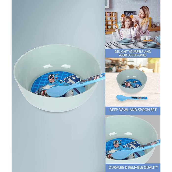 Marvel Comics Deep Bowl And Spoon Set TRHA23615 Age- 3 Years & Above