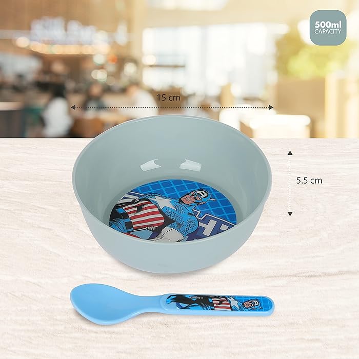 Marvel Comics Deep Bowl And Spoon Set TRHA23615 Age- 3 Years & Above
