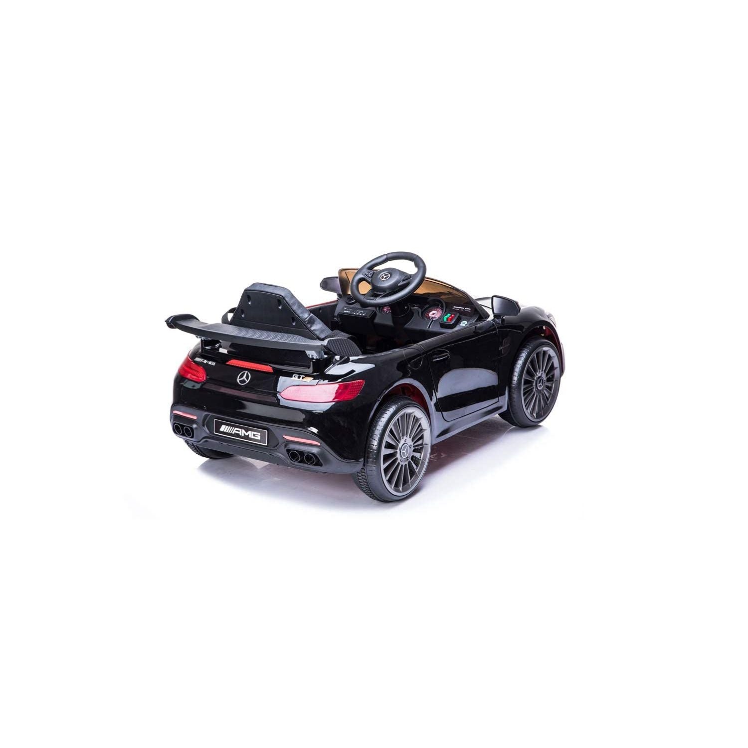Mercedes AMG GTR 12V Kids Ride-On Car with Remote Control, Bluetooth & LED Lights Black Age- 3 Years & Above