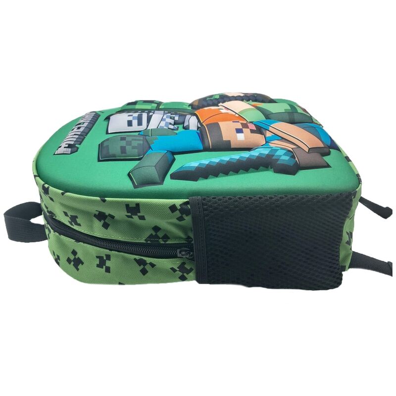 Minecraft 3D Printed Design Cute 3D Backpack 30 cm Green/Blue 1414 Age- 3 Years & Above