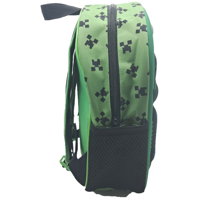Minecraft 3D Printed Design Cute 3D Backpack 30 cm Green/Blue 1414 Age- 3 Years & Above